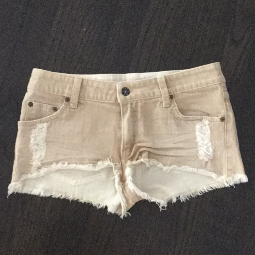 LF beige denim shorts